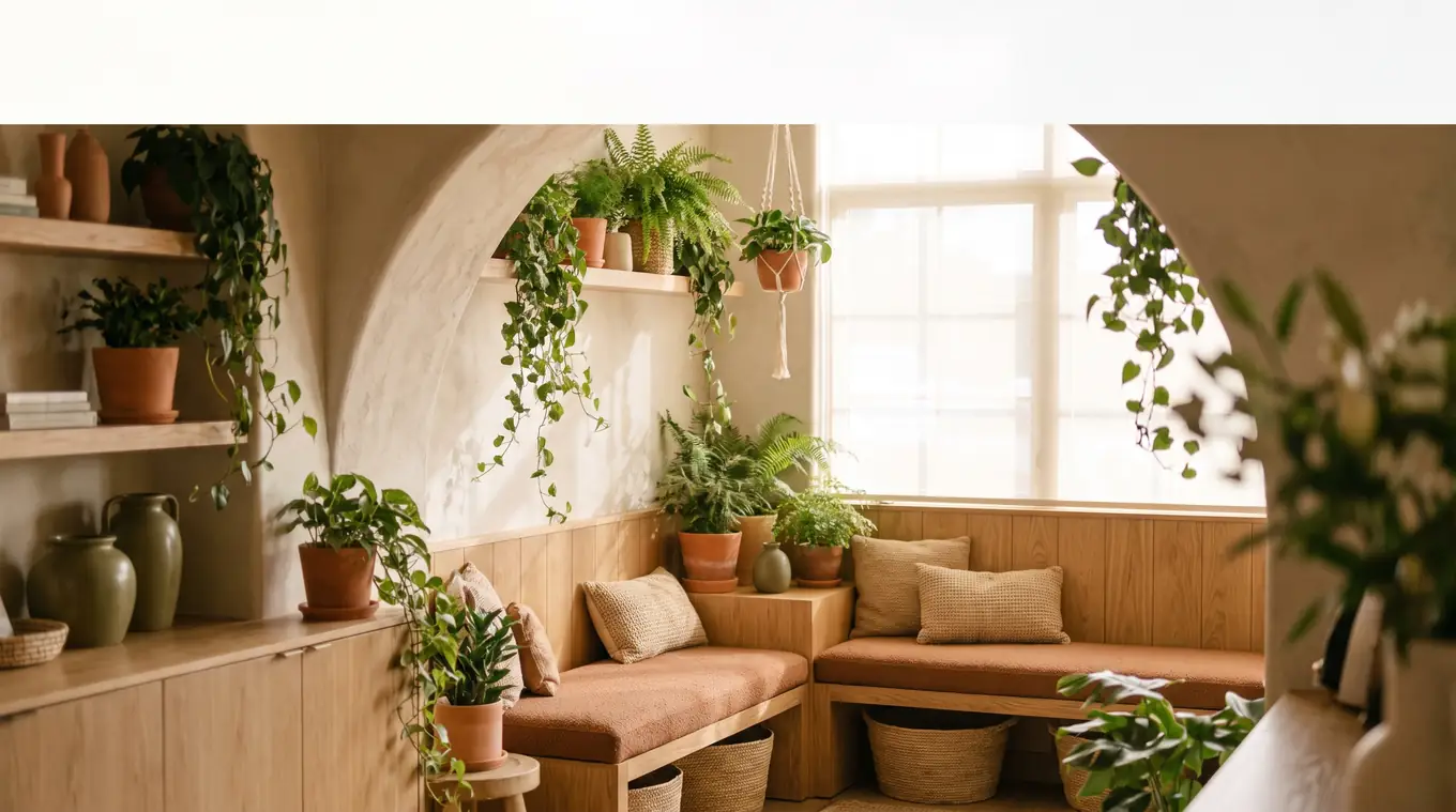 The warm, plant-filled holistic treatment space at Bio Dental